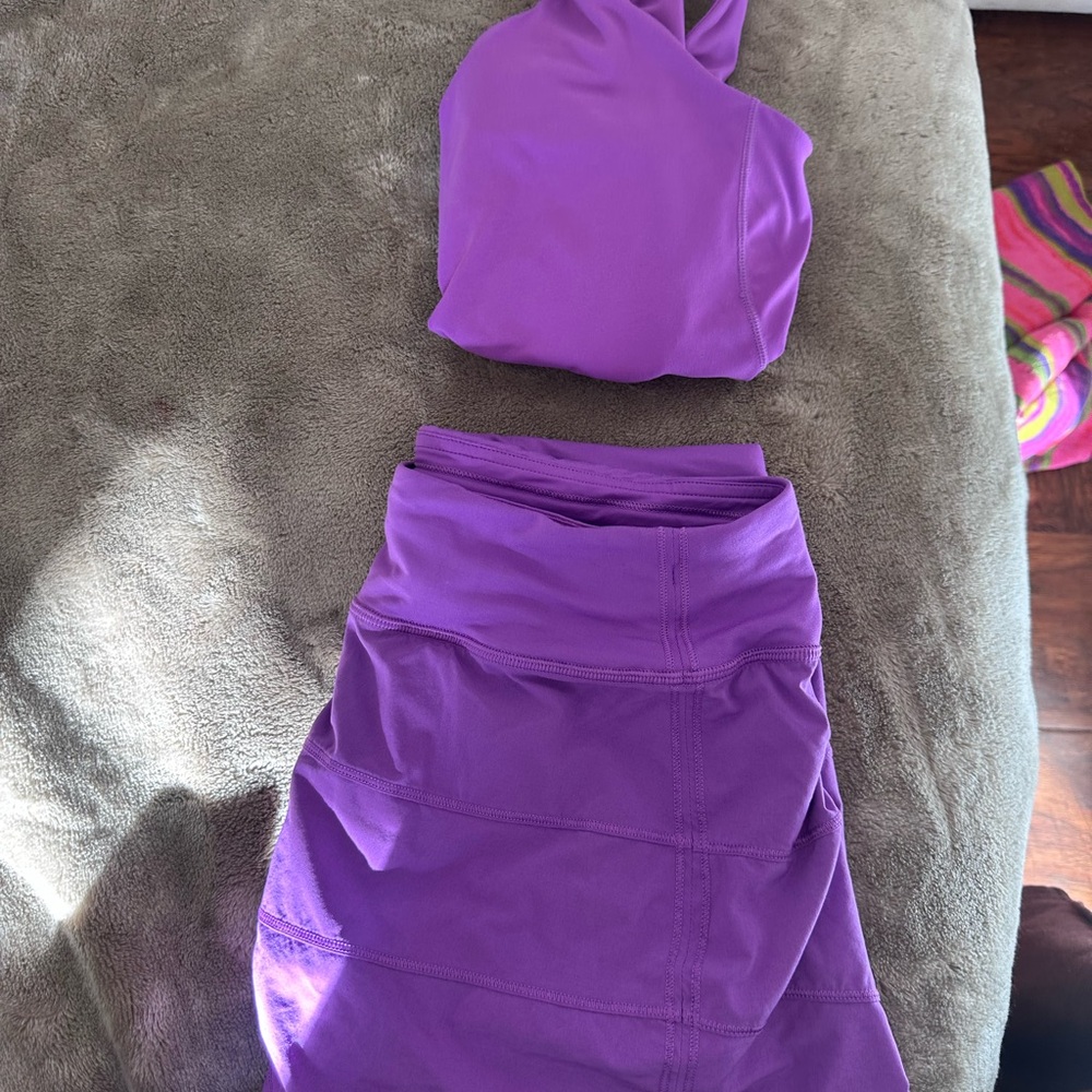 Purple Lululemon skirt high neck align top set - Picture 9 of 10